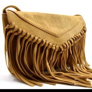 Caramel fringed bag
